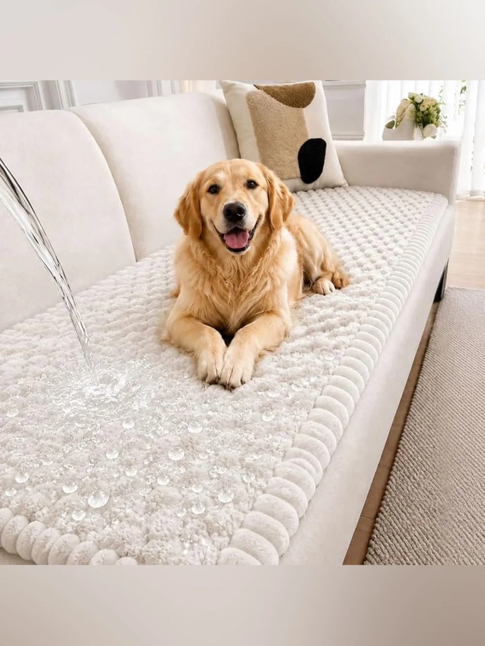 Couch Cover for Dogs with Non-Slip Sticks, Washable Sofa Protector for Pets